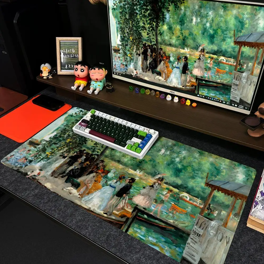 

Mouse Pad Xxl Computer Large Size Non-slip Gamer Keyboard 90x40cm Art Design HD Deskmat Pierre Auguste Renoir