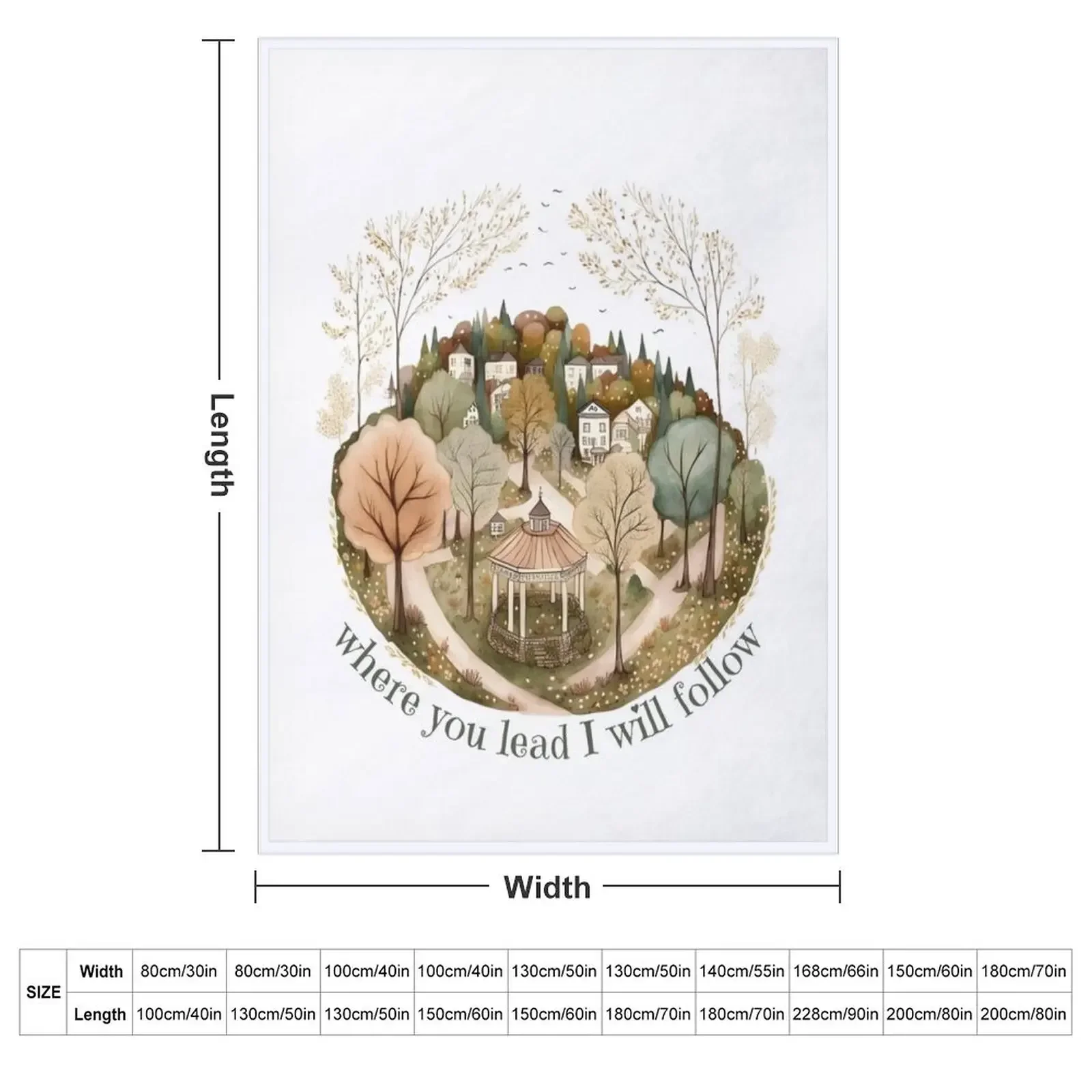 Where you lead - Gazebo - Watercolor art - Gilmore Throw Blanket couch cozy soft plush fuzzy picnic outdoor blanket