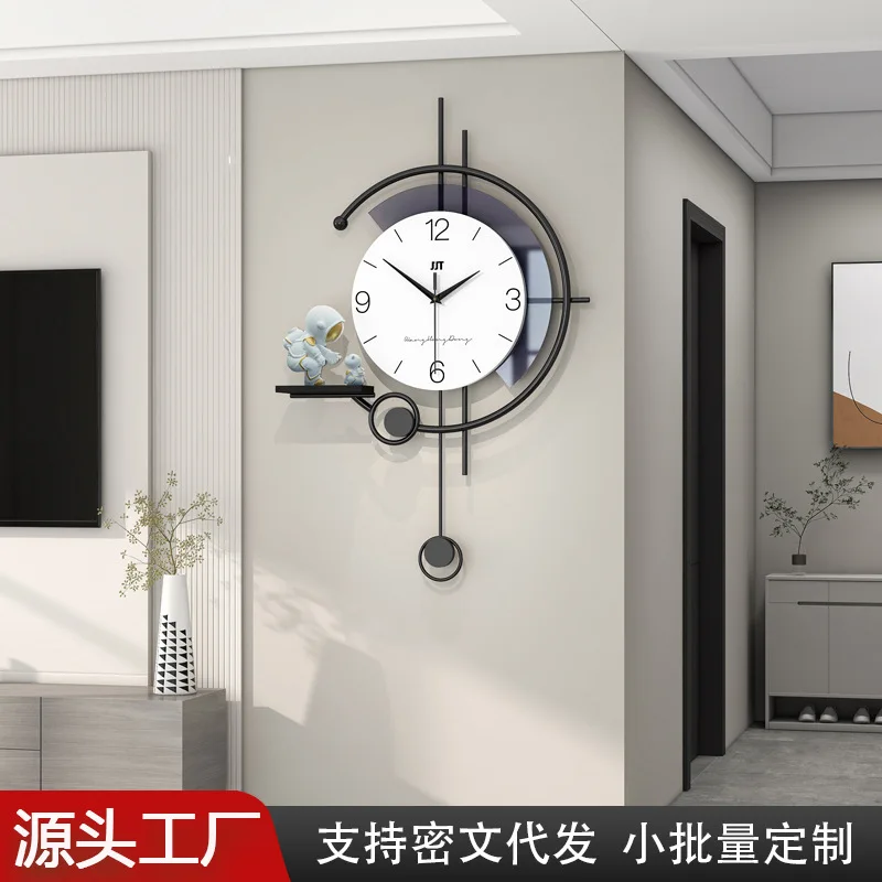 

Living Room Wall Clocks Large Spaceman Moulding Pendulum Modern Simple Creative Wall Clocks Aesthetic Luxury Home Decoration
