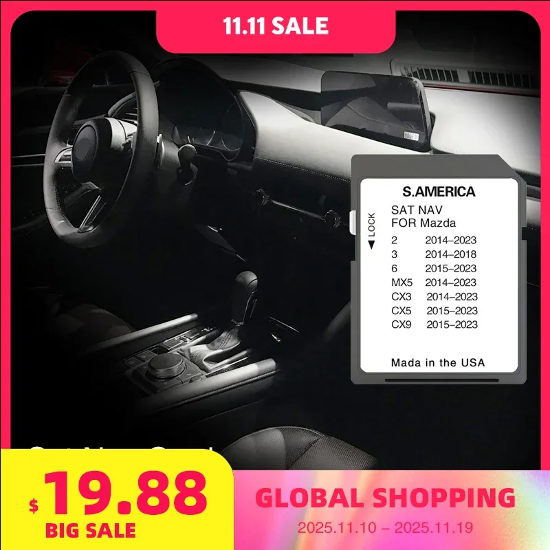 

for Mazda 3 from 2014 to 2018 Software Navi Update South America Maps Navigation Argentina Brazil Cayman Islands Chile Columbia