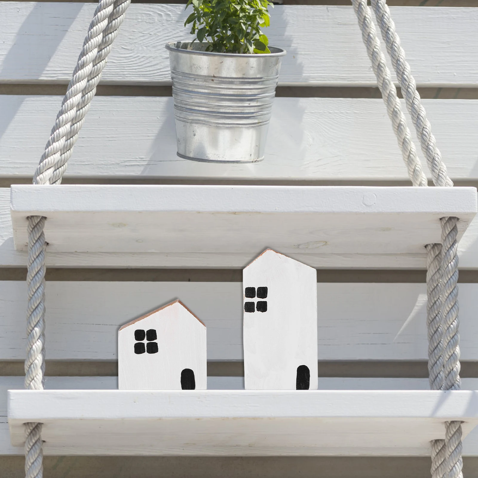 

2Pcs Small Simple Wooden House Ornament Desktop Decor Kids Room Crafts Pine Decor Item Wooden Crafts Mini Model