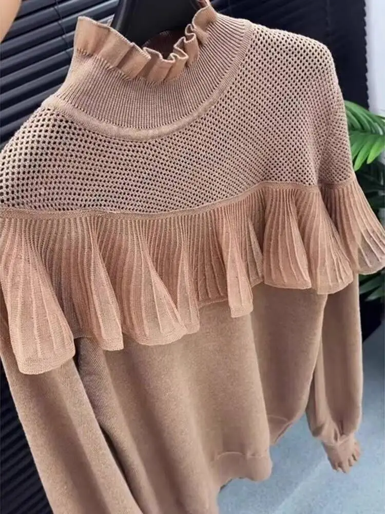 

Элегантный простой дизайн, трикотаж с длинными рукавами, модный топ, однотонный шерстяной женский свитер, пуловеры F317