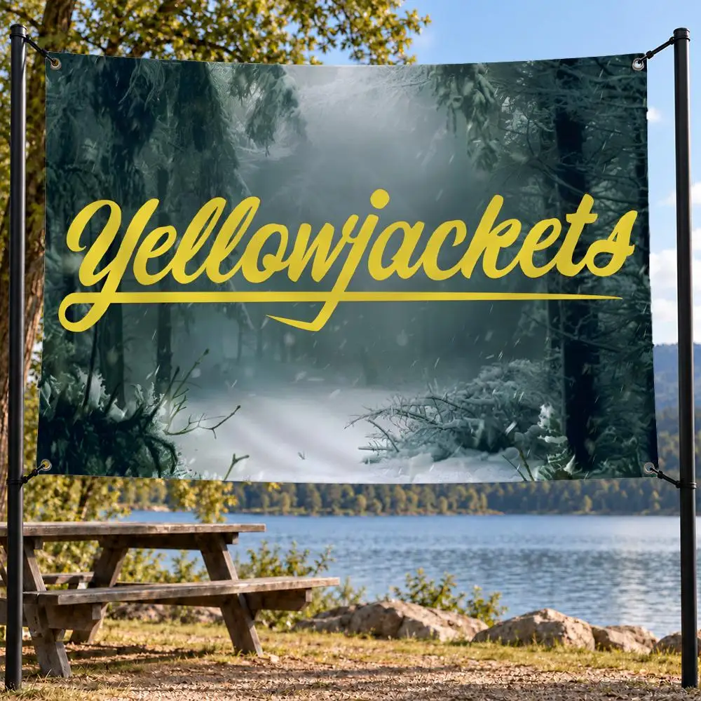Drama Yellowjackets Flags decor flag banner,wall hanging flag,indoor outdoor wall decor,yard garden porch patio