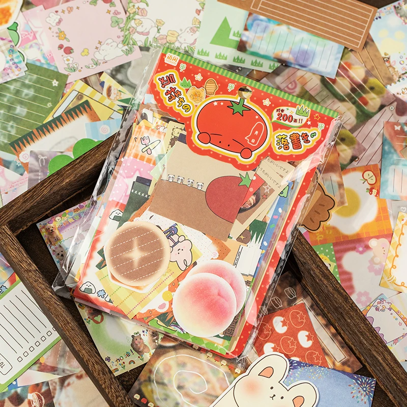 

200 шт./упак. Kawaii настроение граффити липкие заметки материал пакет DIY справочник материал для скрапбукинга украшение для дневника