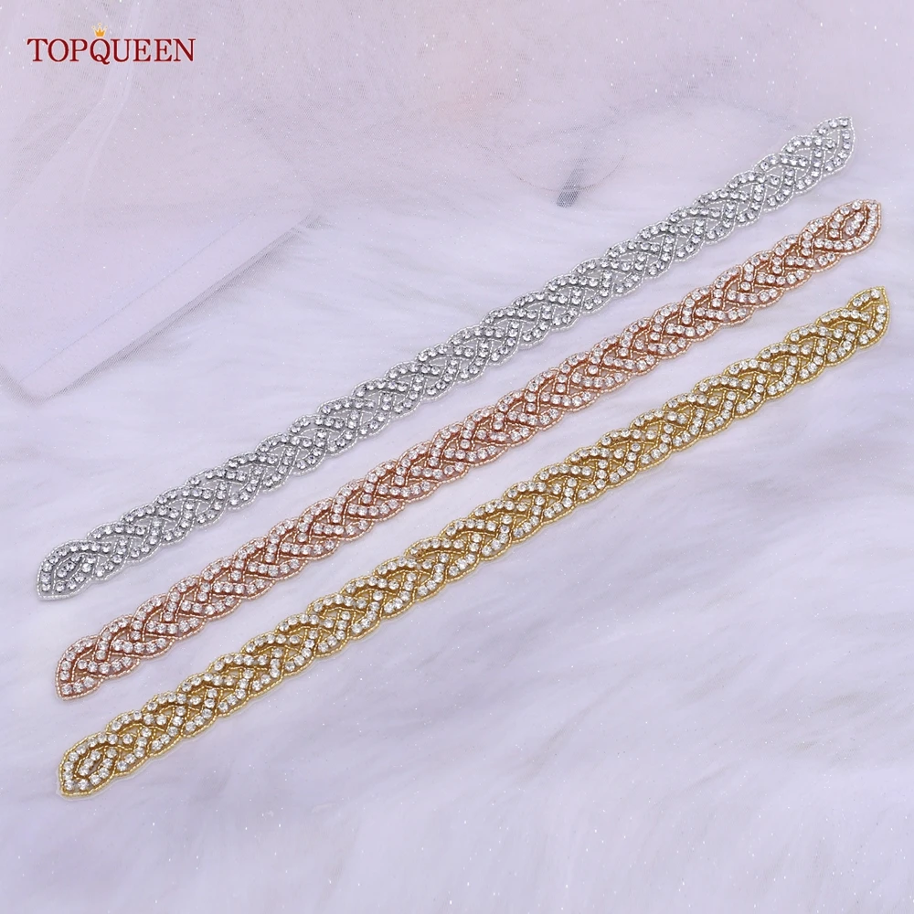 Topqueen S216 Luxe Diy Steentjes Applique Hot Koop Handgemaakte Bruid Vrouwen Riem Naaien Op Jurk Bag Kleding Accessoires Decoratie