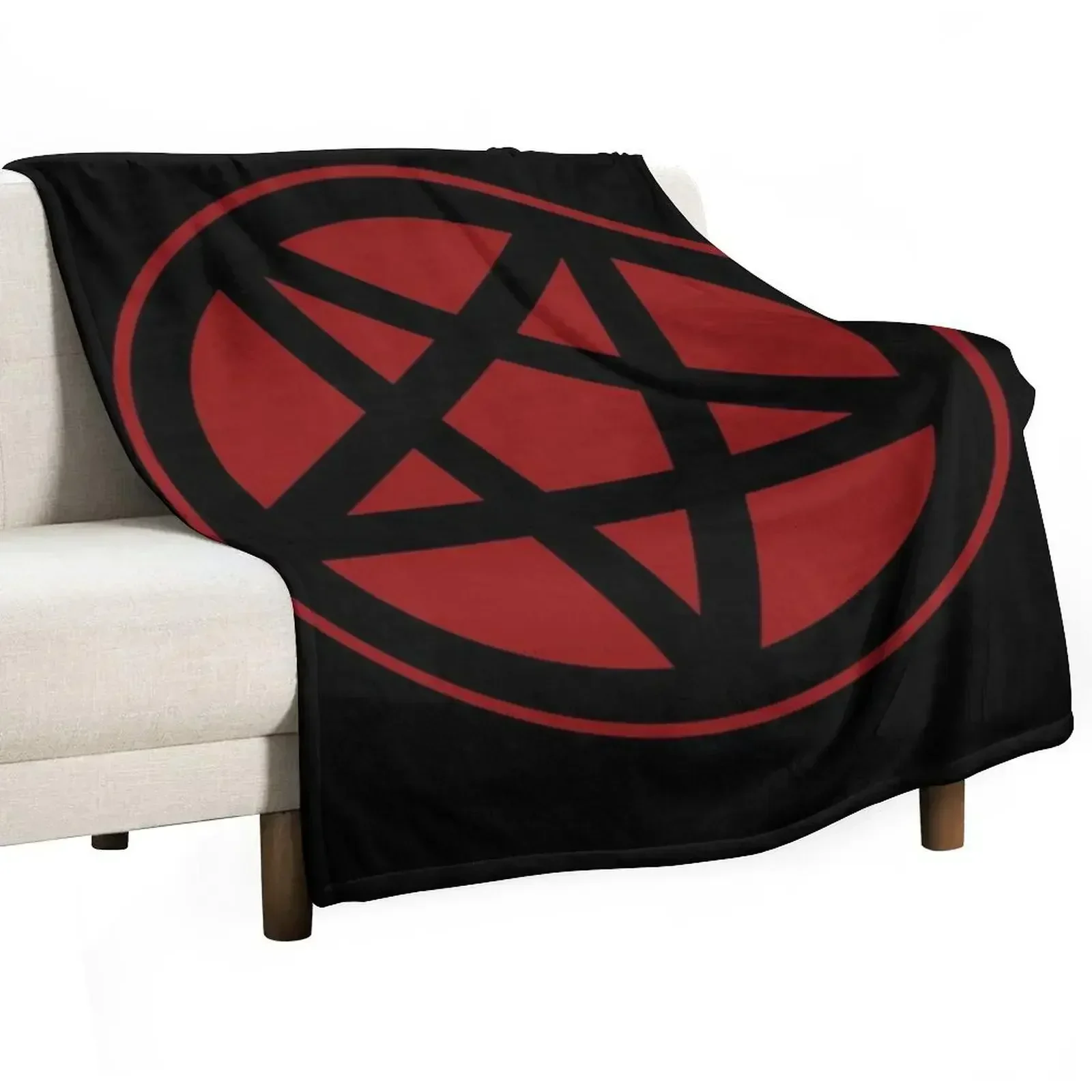 

Inverted Pentagram Dark Red Satanic Throw Blanket decorative Polar Blankets