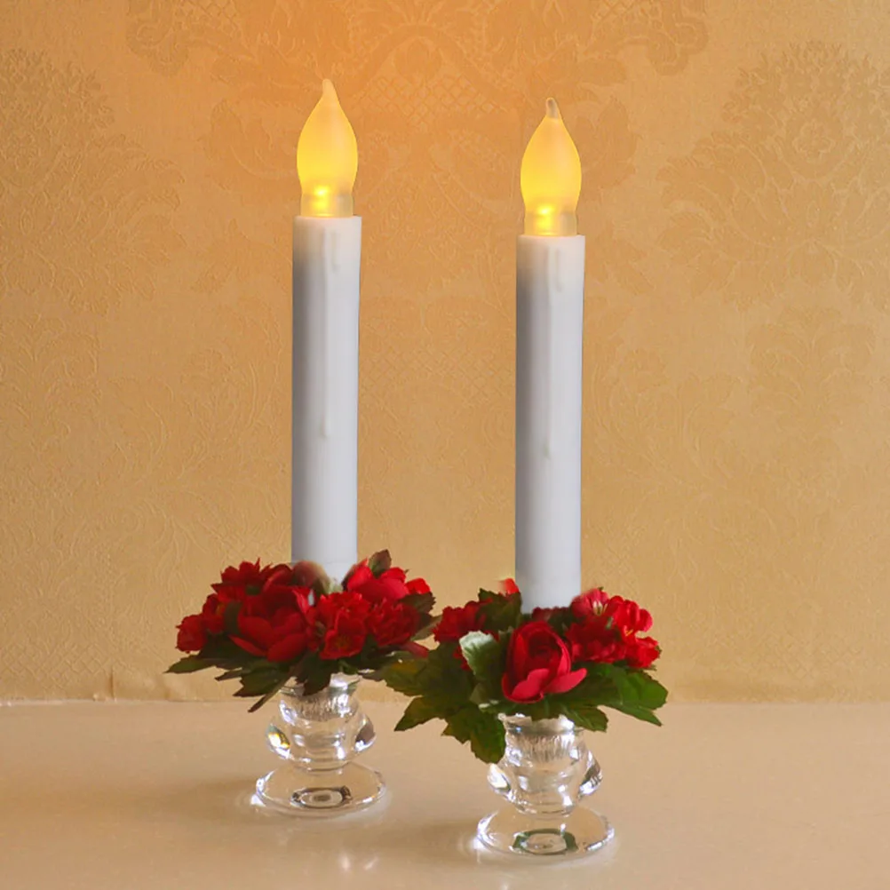 

12pcs 2X16.5Cm Led Christmas Candles Electronic Wax Light Decorative Operated Flameless Flickering Candles For