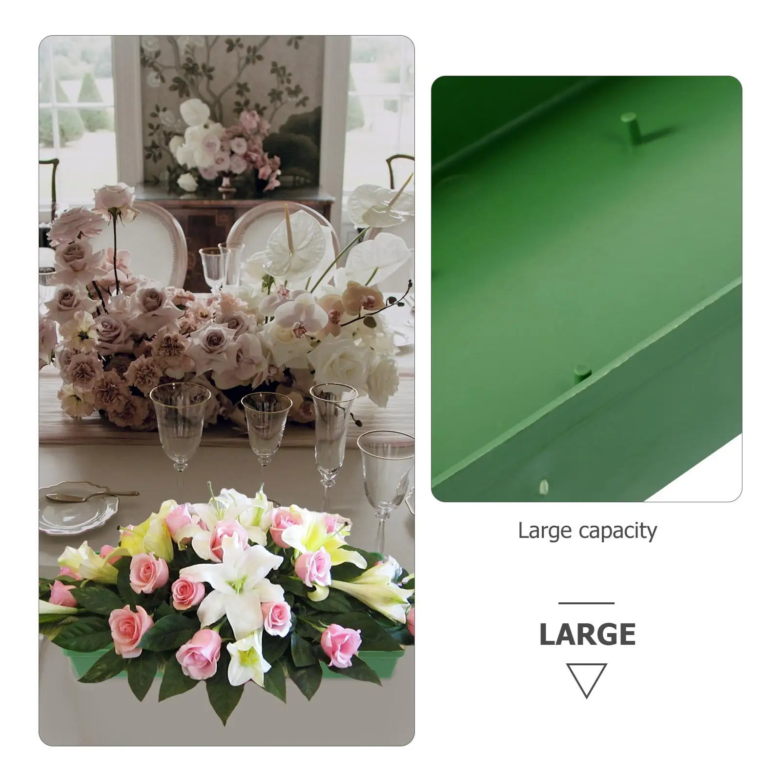 

10Pcs Flower Foam Trays Flower Arrangement Foam Trays Flower Mud Fixing Plate Floral Bowl Container Wedding Party Flowers supply