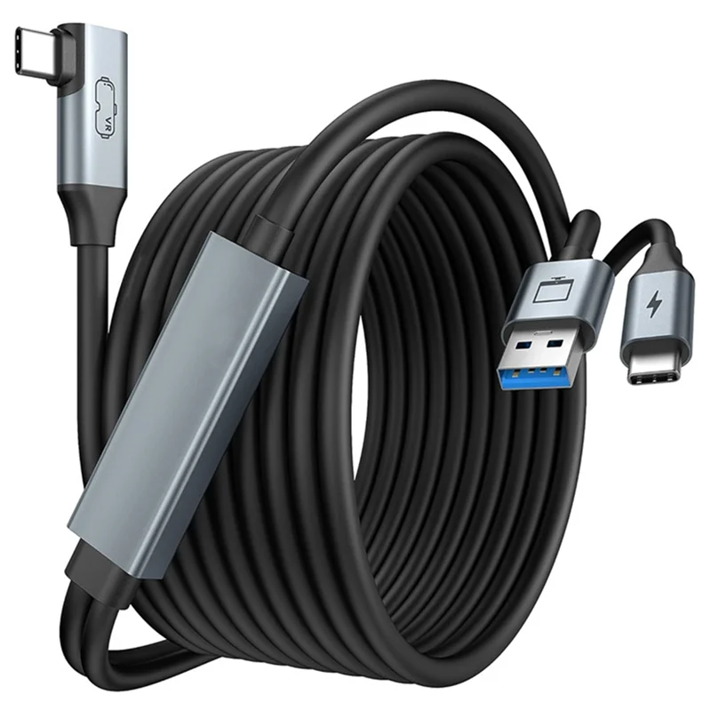 【B74A】Data Cable VR Streaming Cable 10GB High-Speed Transmission Elbow Smart Device Fast Charging Type-C 5M