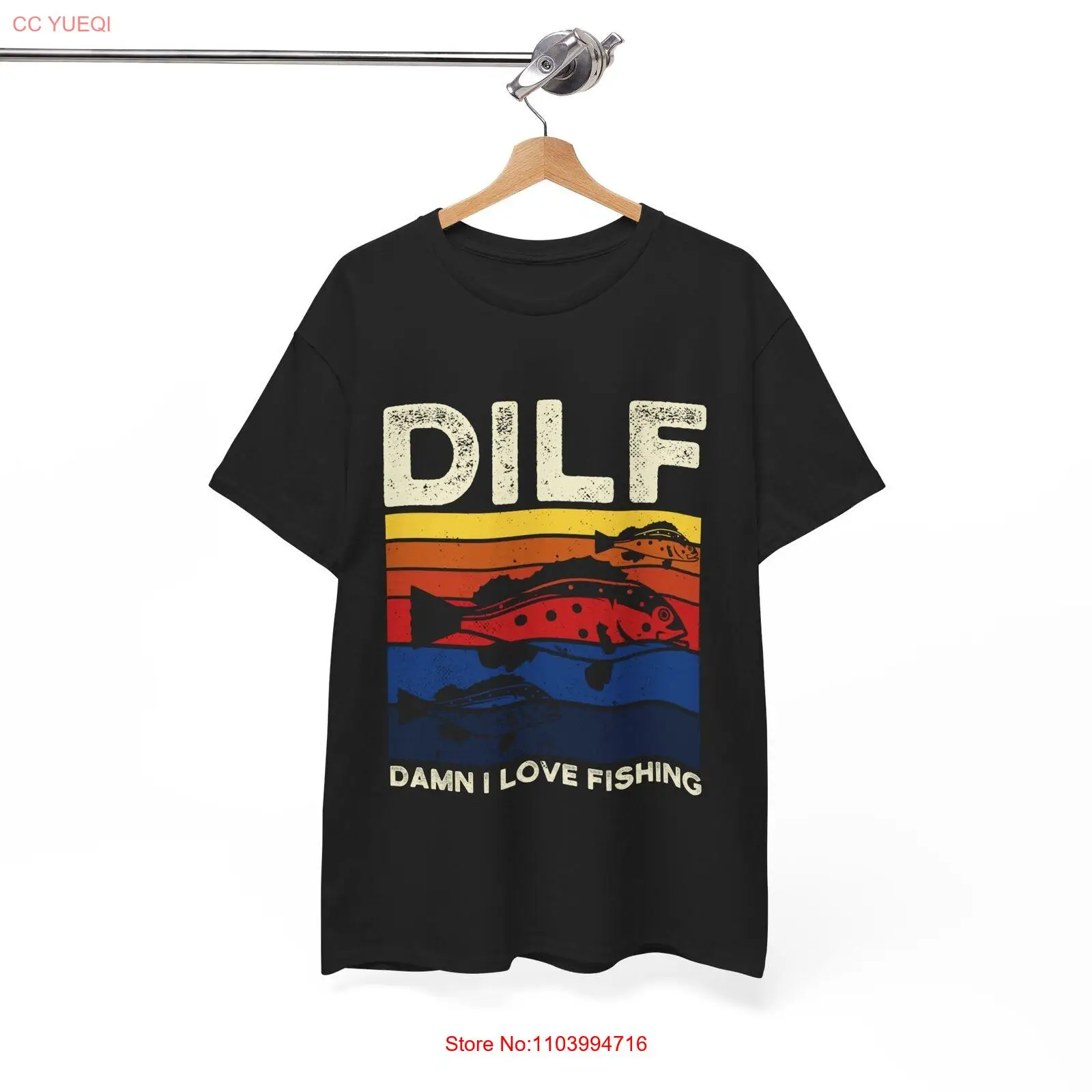 DILF Damn I Love Fishing gift for Fisherman Funny Fishing T-Shirt