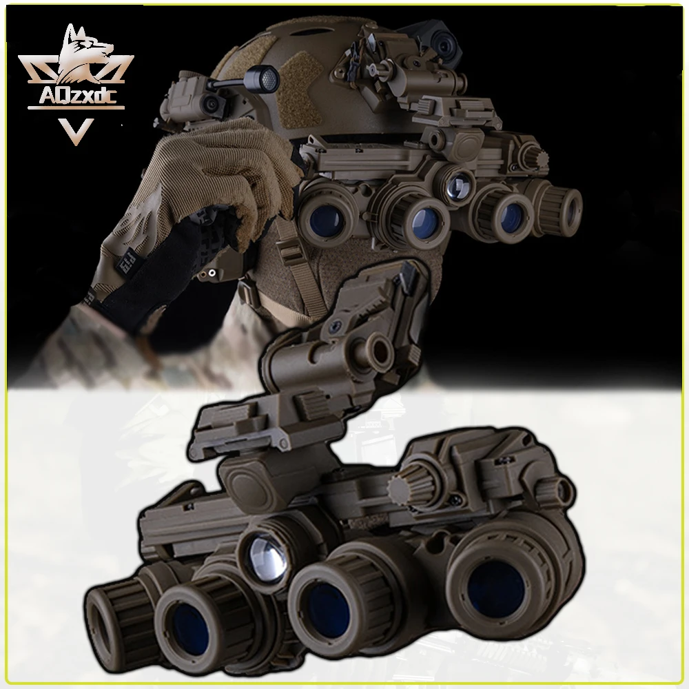 Airsoft Tactical GPNVG18 Four-eye NVG Model Hunting L4G24 NVG Mount with Battery Box Model for Helmet Props Cosplay Paintball