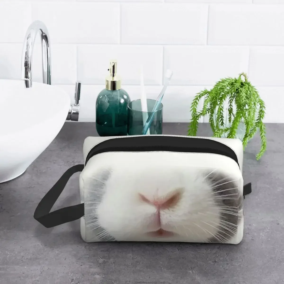 Funny Bunny Face Cosmetic Bag Women Fashion Large Capacity Rabbit Makeup Case Beauty Storage Toiletry Bags