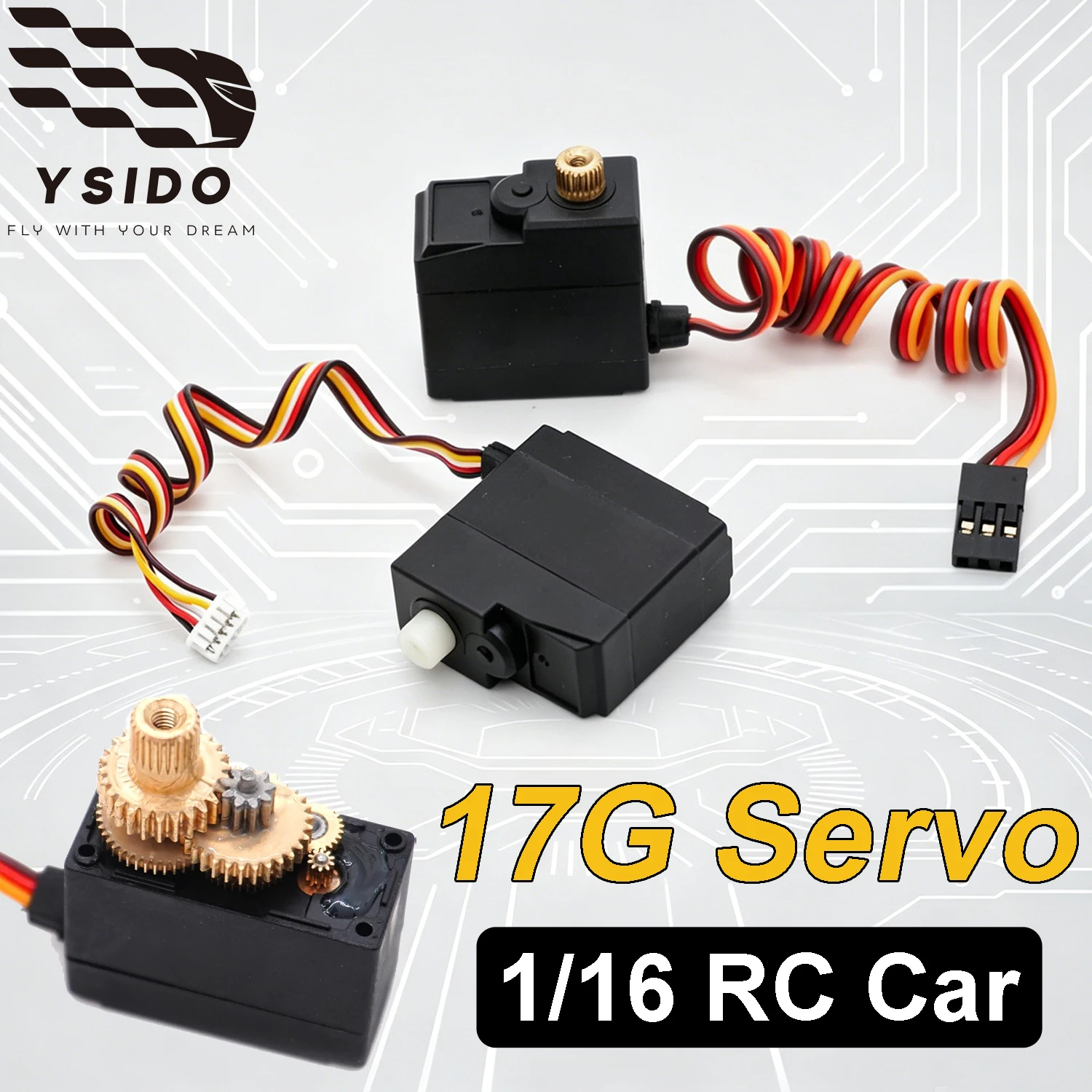 1:16 RC Modellauto Upgrade-Zubehör 17g Servo Drei-/Fünf-Draht-Lenkgetriebe Metall-Kunststoff-Getriebe für MJX SCY JJRC Q130 PRO