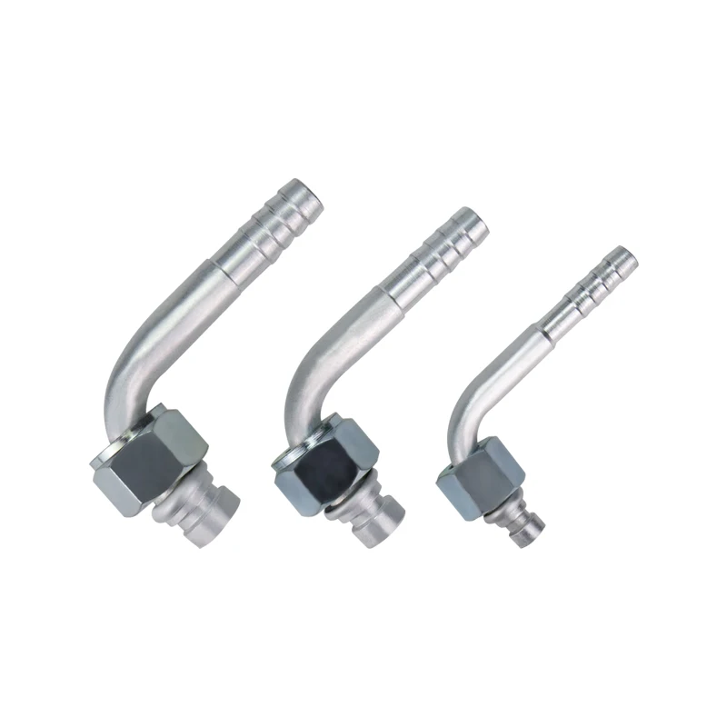 #6 #8 #10 Barb Fitting Elbow 90 Degree O-Ring Female M16x1.5 M22x1.5 M24x1.5 Nut for AC Air Conditioner Fitting