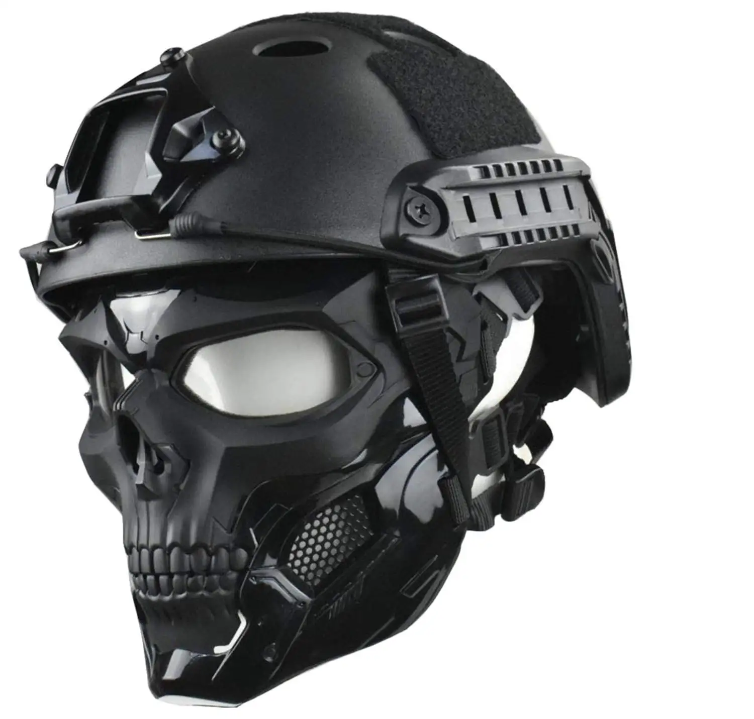 Tactical Mask Protective Full Face Clear Goggle Skull mask Dual Mode Wearing Design Adjustable Strap