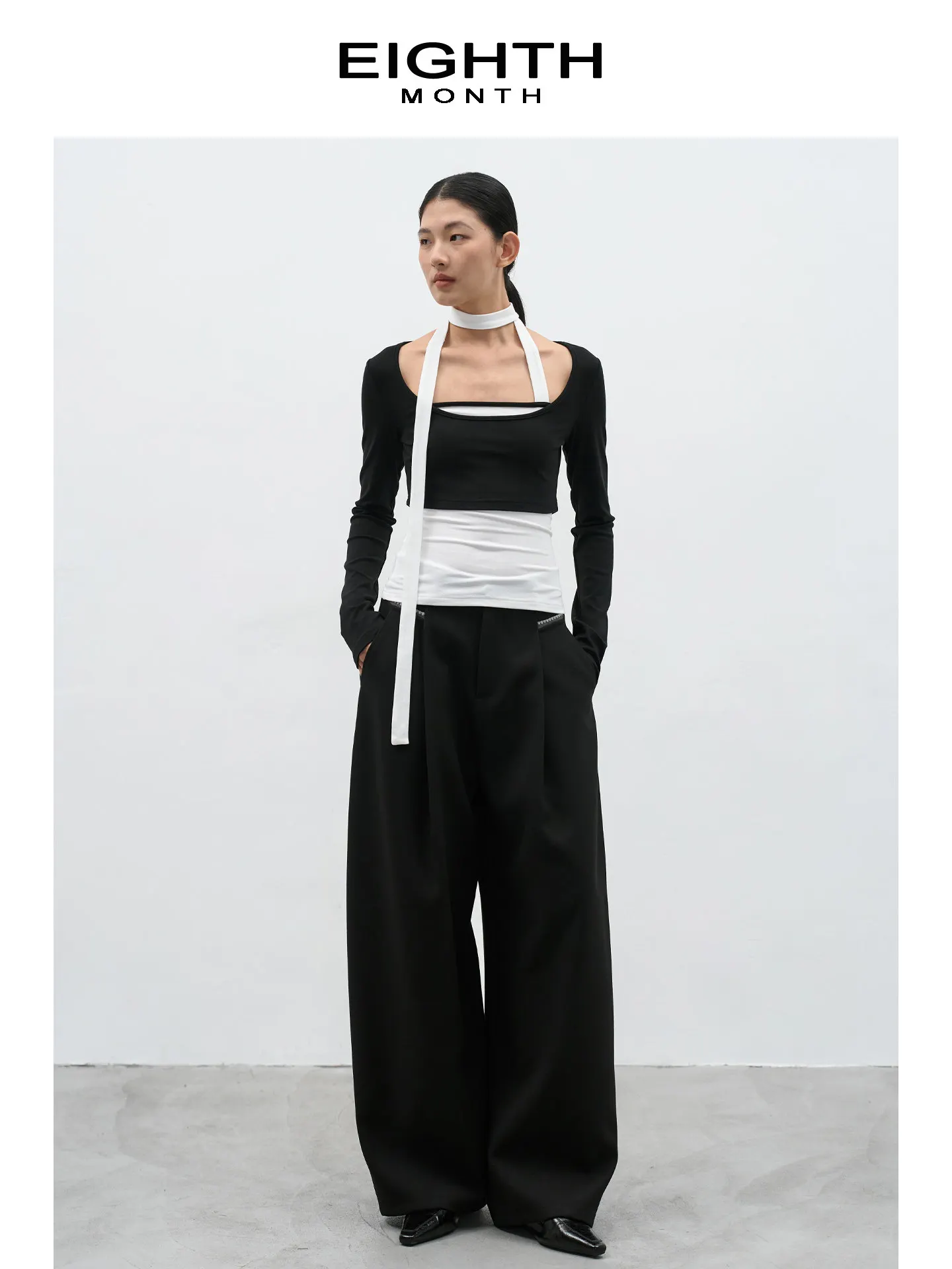 Women's Fake Two Pieces T-shirt Harajuku Korean Y2k Tee Top 90s Aesthetic Vintage Long Sleeve Patchwork T-shirts 2000s Clothes