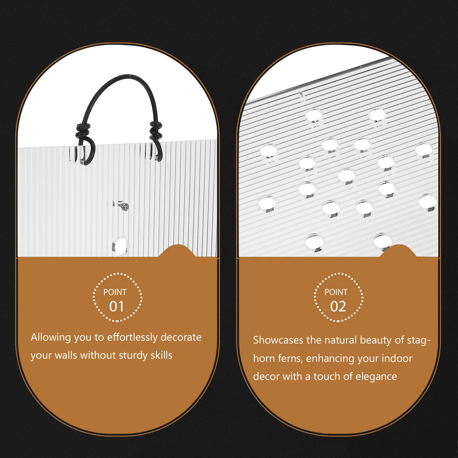 Tablero de montaje de helecho acrílico, marco de macetero de pared, plantas de interior verticales, fácil instalación, purificador de aire