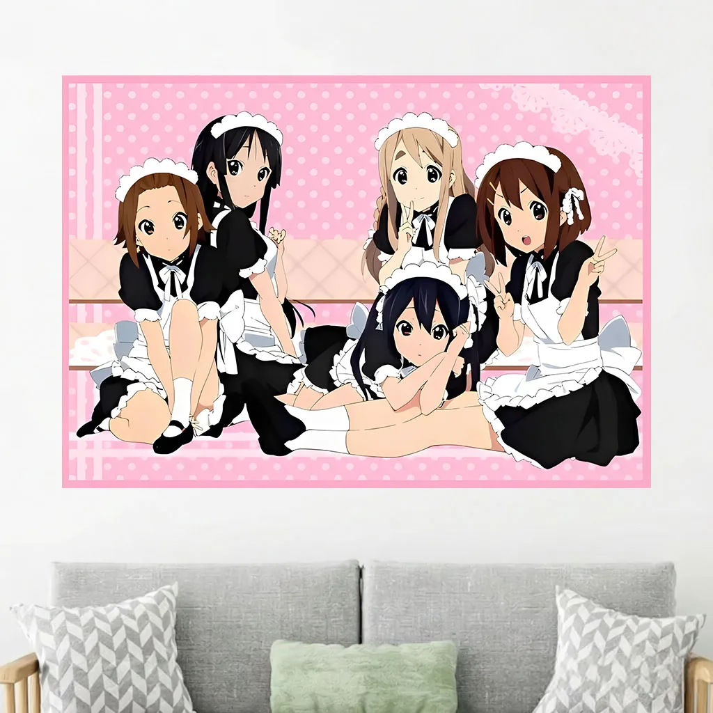 Kawaii Anime Girls Wall Tapestry, Aesthetic Wall Hanging Decor for Otaku Bedroom & Dorm Room Home Decoration