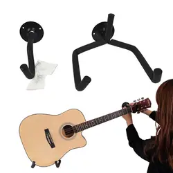 Acoustic Guitar Stand Wall Mount Hanger Hook Horizontal Guitar Neck Holder Bracket with Screw Set Guitarra Parts Accessories