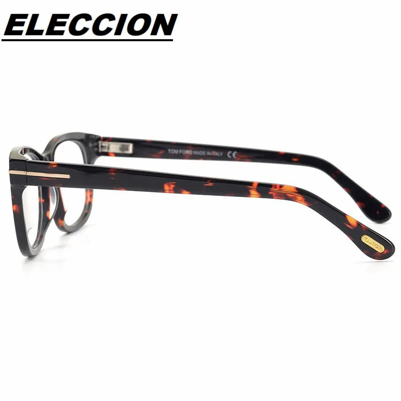 Óculos de acetato de alta qualidade masculino vintage itália marca design tom 5147 óculos miopia prescrição armação preto tf5176