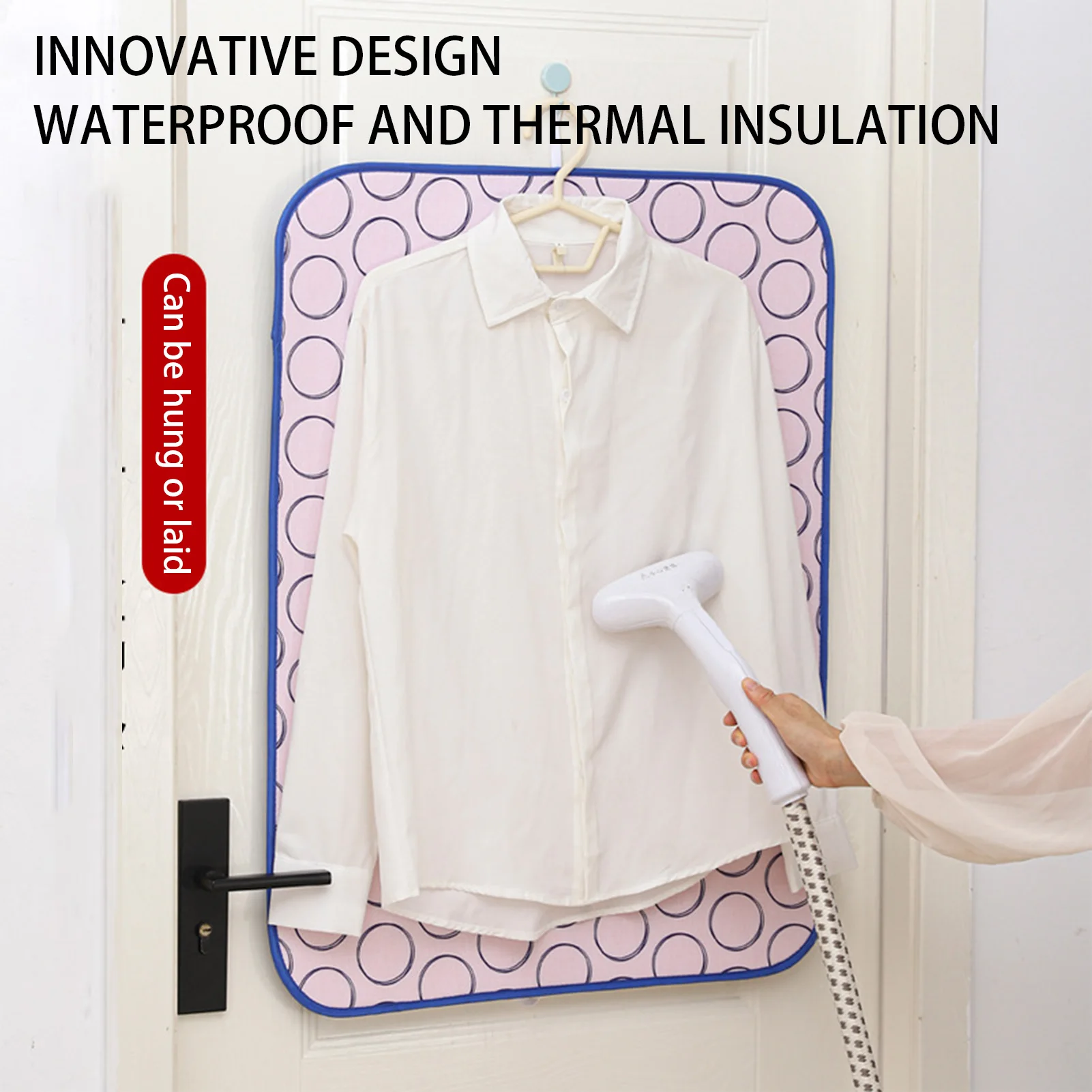Tabletop Foldable Ironing Mat Scratch Proof Practical Over The Door Steamer Pad Suitable for Various Garments Shirts Pants