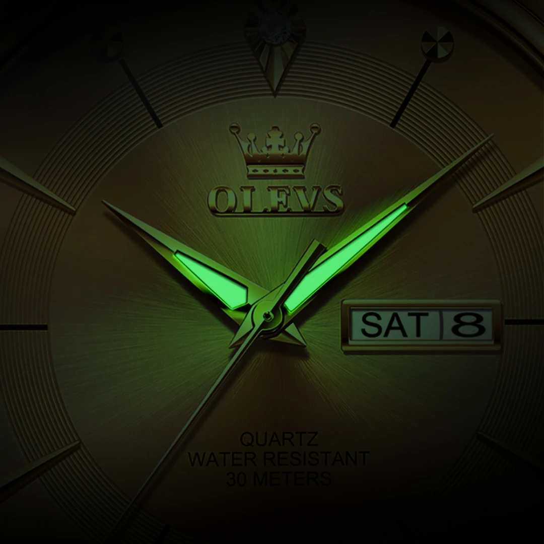 OLEVS 9908 Простые кварцевые часы, подарочный кожаный ремешок для часов, наручные часы с круглым циферблатом, светящиеся