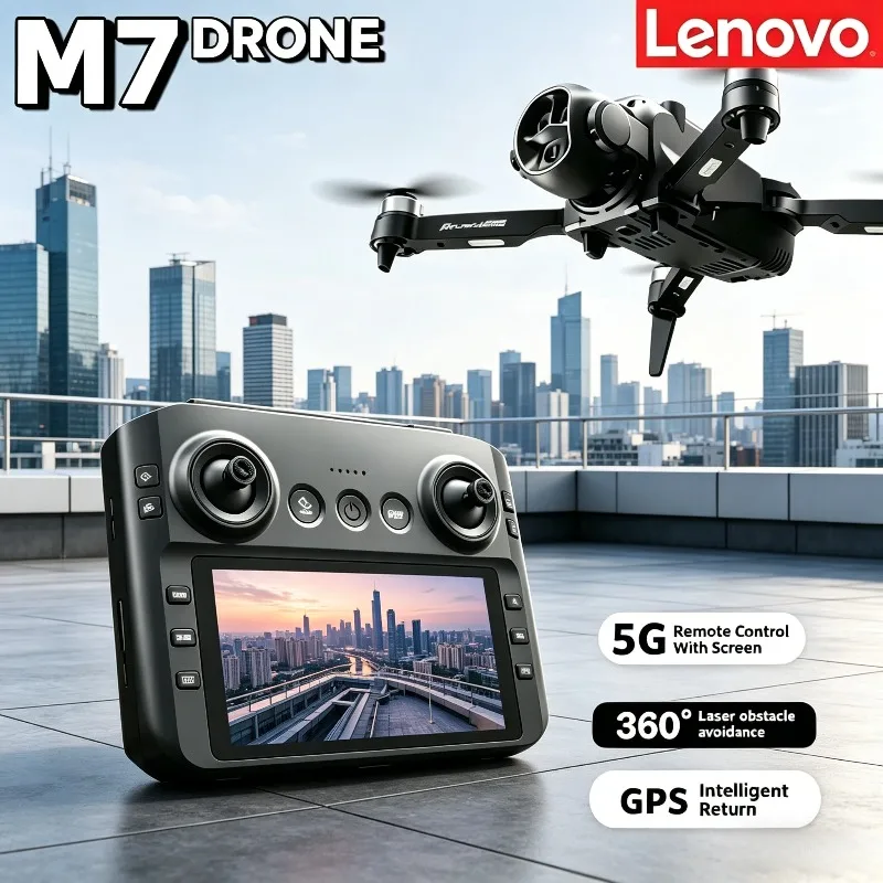 Lenovo M7 Remote Control Aircraft Foldable Portable Quadcopter RC 8KDrone WiFi FPV HDDual Camera Professional Aerial Photography