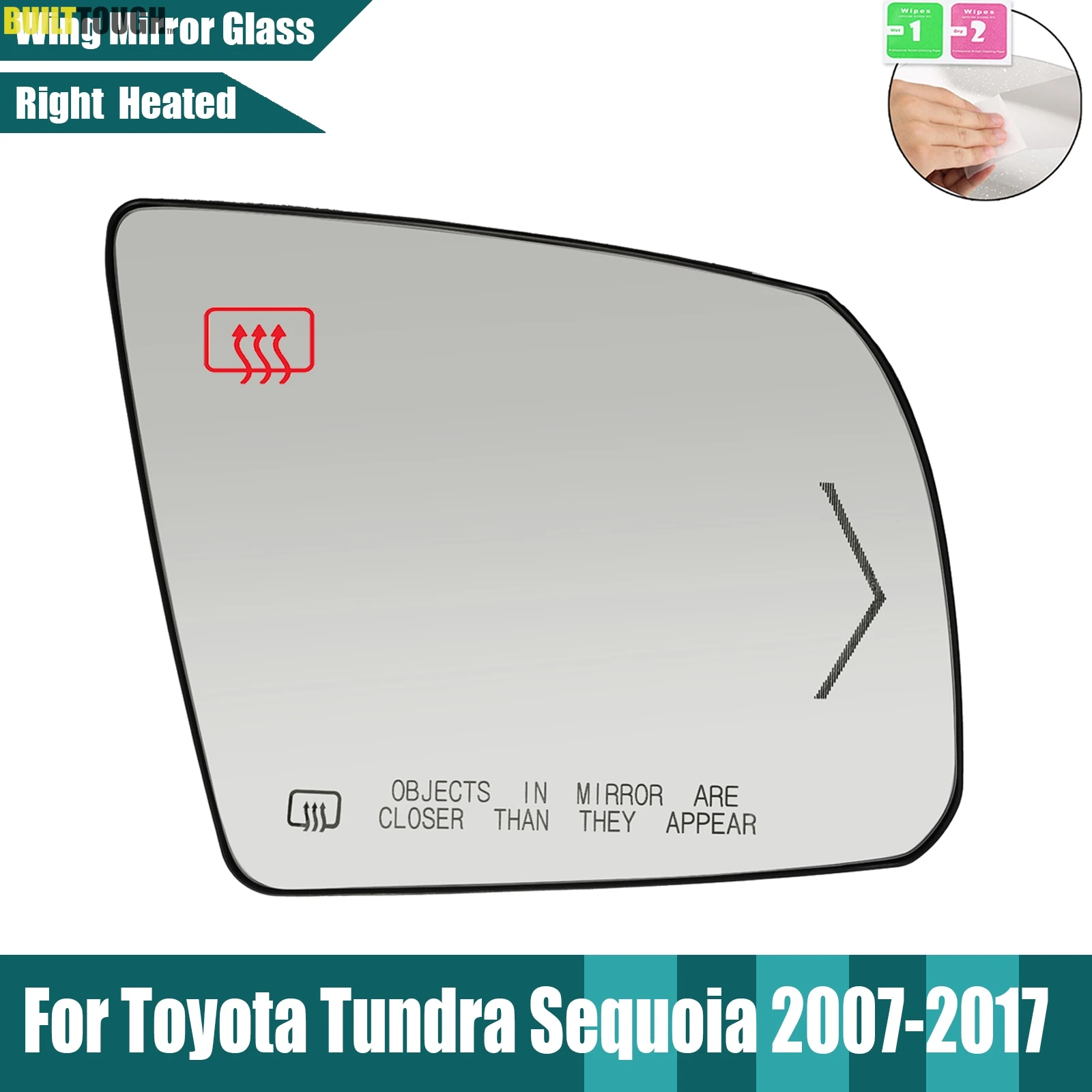 

Для Toyota Tundra 2007-2017 Sequoia 2008-2017 пассажирское белое зеркальное стекло с подогревом, функциональный сигнал, водонепроницаемый, большое видение
