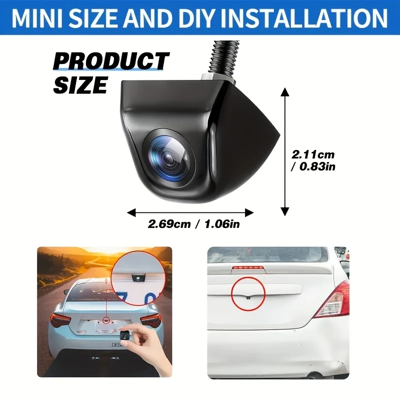 480P Night Vision Metal Backup Camera Kit, Wide Angle CMOS -Includes Video & Power Cables,Manual - Perfect for All Vehicles, Rvs