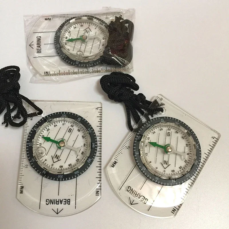 

Footprint Travel Compass Tool 1pcs Outdoor Camping Hiking Transparent Plastic Compass