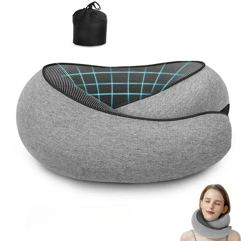 Travel Neck Support Portable Adjustable Soft Noon Break Sleep Pillows Memory Foam U-shaped Pillow Snail Style