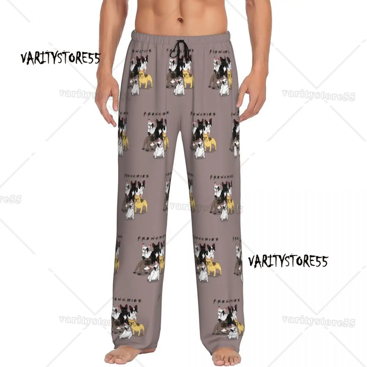 

Пижамные штаны с забавным французским бульдогом и принтом на заказ для мужчин, одежда для сна с собаками и животными, низ с карманами