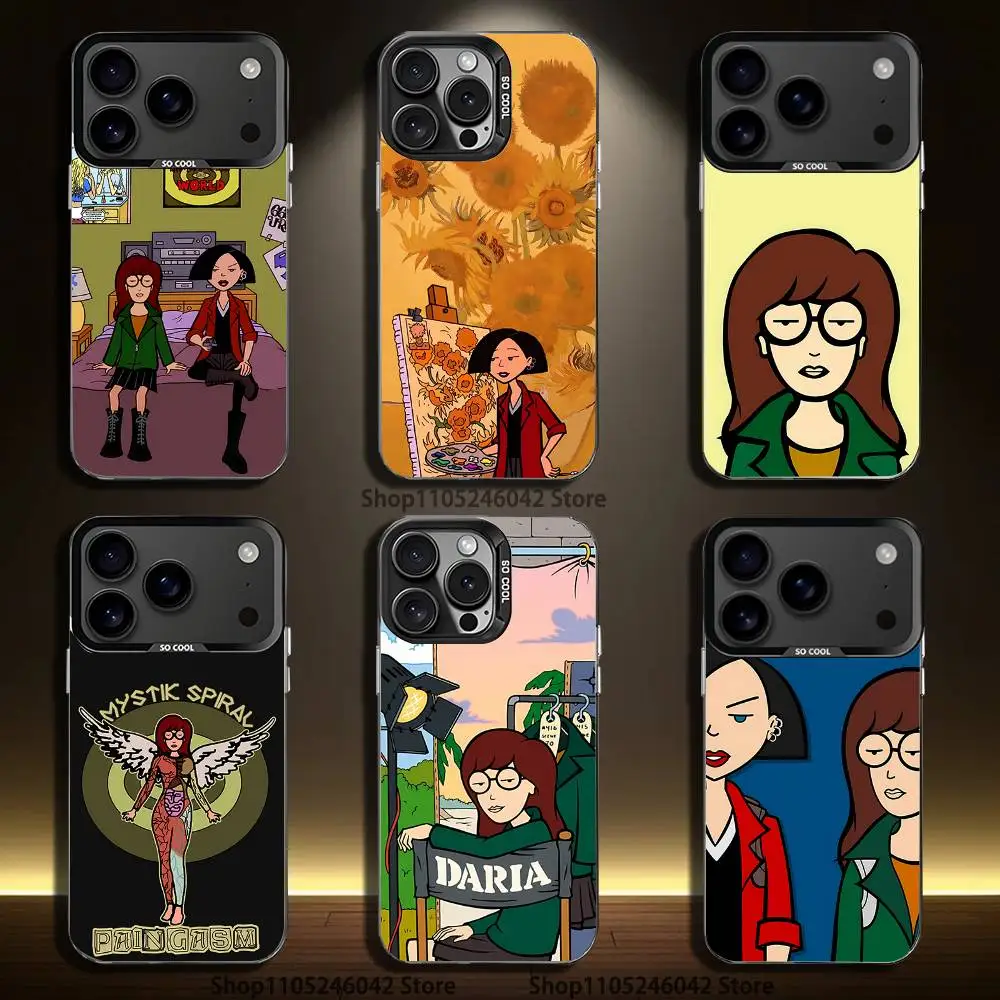 

Daria Cool Girl Fashion For iPhone 17,16,15,14,13,12,11,Mini,Pro,E,SE4,XS,MAX Black Shockproof Candy Matte Cover