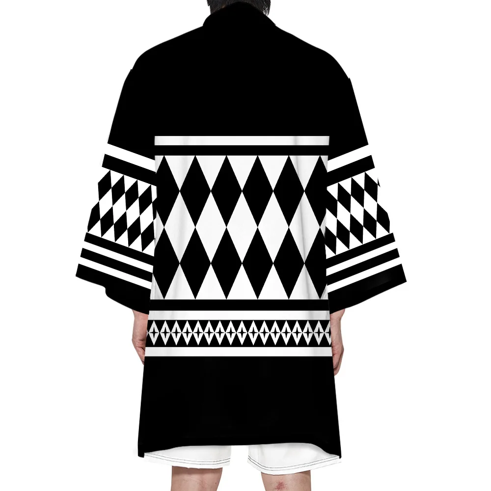 Japanese Anime Long Kimono Yukata Samurai Kimono Man Print Shirt Clothing Harajuku Cardigan for MenTraditional Haori Women