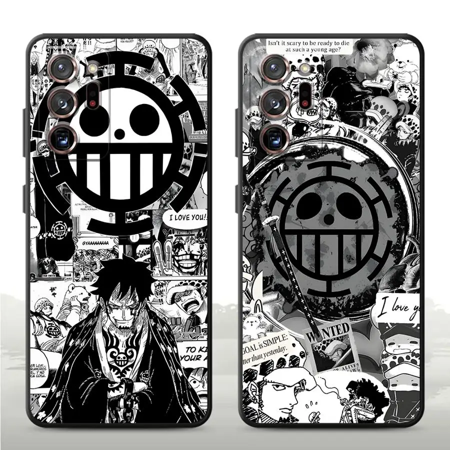 Funda de teléfono suave negra para Samsung Galaxy Note 10 Plus S9 9 S10 20 Ultra 8 S8 One Piece Luffy Comic