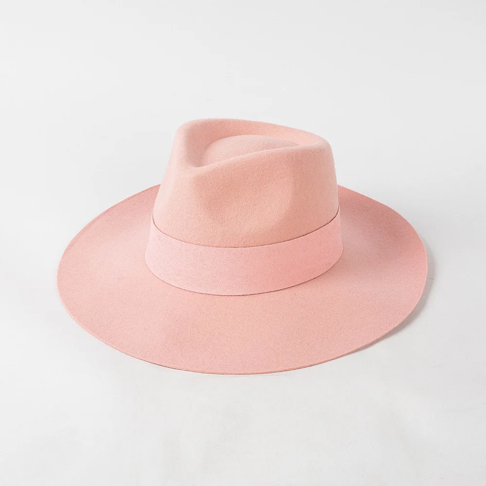 

New Fashion Retro British Velvet Leather Decorated Woolen Jazz Hat Outdoor Shopping Travel Photography Top Hat Trendy