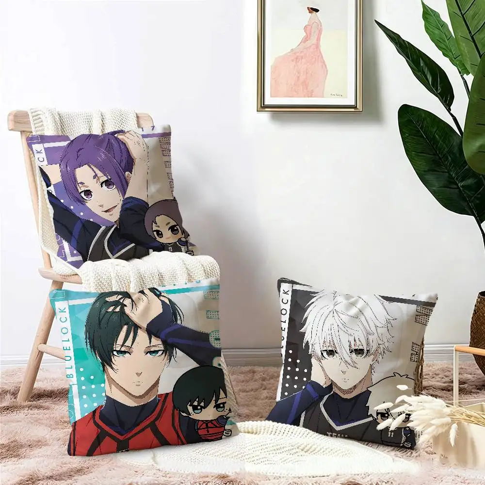 B-Blue Lock Pillow Cushion Cover Pillowcase Living Room Sofa Home Decor Customized