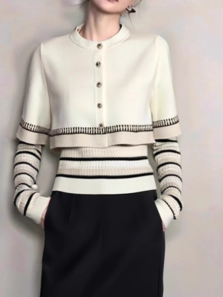 Maglione lavorato a maglia bianco da donna coreano Sle Light Maturi autunno inverno Faionable Light Top coreano Sle piccola fraanza vento