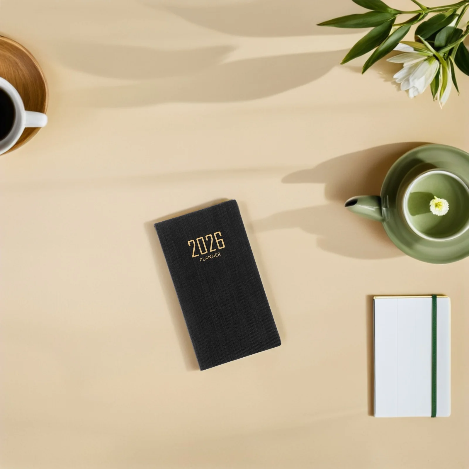 

2026 A6 Mini Daily Schedule Planner Notebook Thick Paper Monthly Weekly Pages Pocket Personal Office Meeting Organizer Reusable
