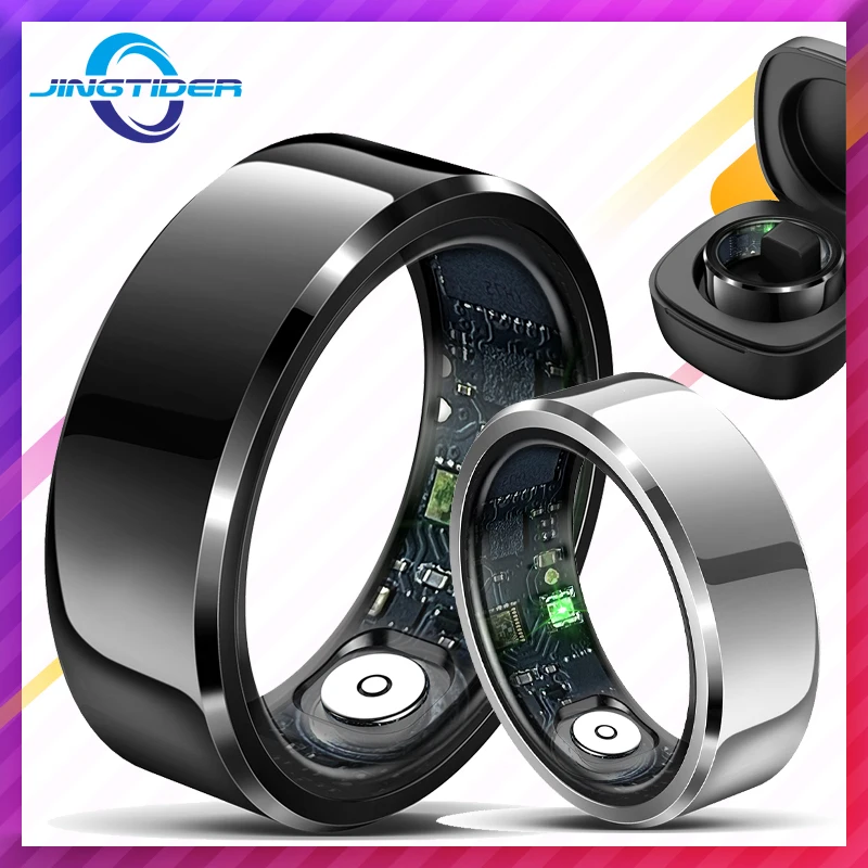 

Fitness Smart Ring Health Tracker Men Women Finger Ring Blood Oxygen Heart Rate Sleep Monitor IP68 Waterproof For IOS Android