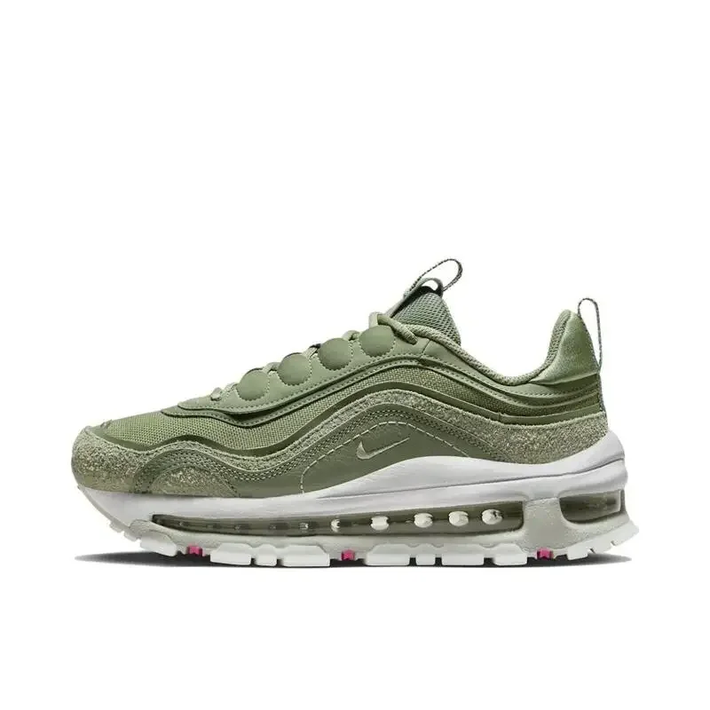 Nike Air Max 97 Unsiex Cushioned Fashion Comfortable Breathable Anti-slip Wear-resistant Running Shoes in Green White Color