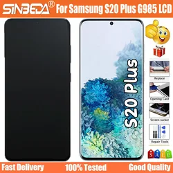 TFT For Samsung Galaxy S20 Plus lcd Display With Frame Touch Screen Digitizer For Samsung S20+ LCD SM-G985 G985F No Fingerprints