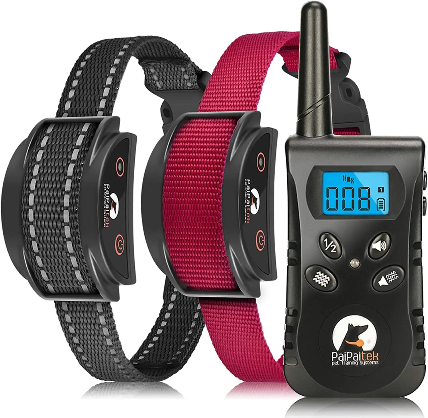 No Shock Dog Training Collar with Remote,1600ft Rechargeable Vibration Collar for 5-150lbs Dogs, Waterproof Electric Collar