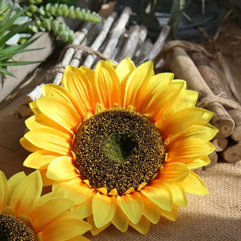 Large Silk Sunflower Artificial Flower Head For Wedding Box Decoration Headmade Scrapbooking Accessories Fake flowers