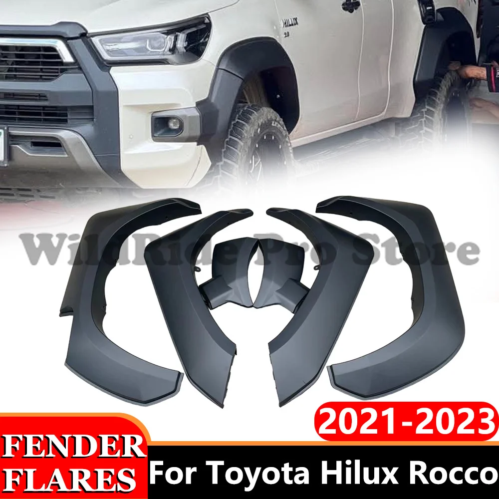 

4X4 Mud Flaps Mudguards Fender Flares for Toyota Hilux Rocco 2021 2022 2023 Wheel Arch Protection Pickup Truck Car Accessories