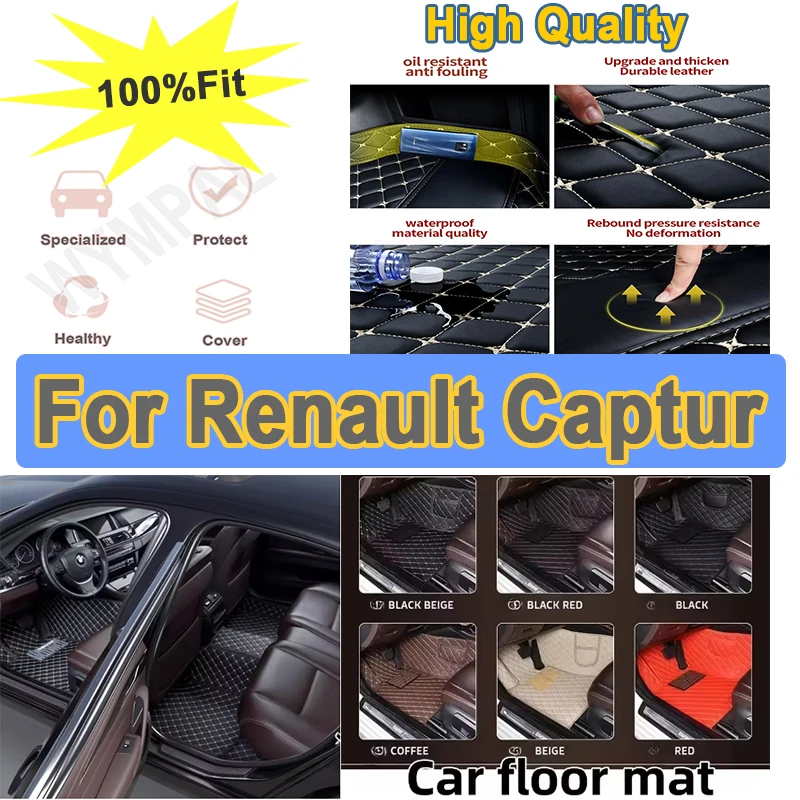 Lujo para Renault Captur (plataforma B) 2018 2017 2016 2015 2014 2013 alfombrillas de coche estilo personalizado accesorios para automóviles alfombras Prot