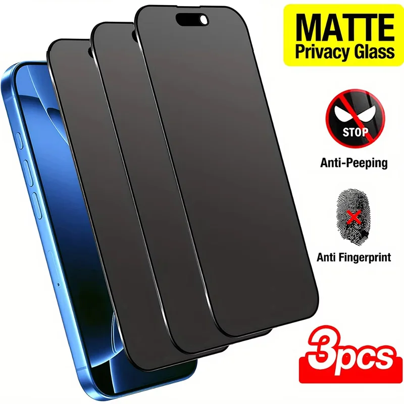 

Матовая защитная пленка для экрана с функцией приватности для iPhone 17, 16, 15, 14, 13, 12, 11 Pro Max, 16e, Air 7, 8 Plus, XR, XS, X, SE 2022, 2020 – Мягкая антишпионская пленка