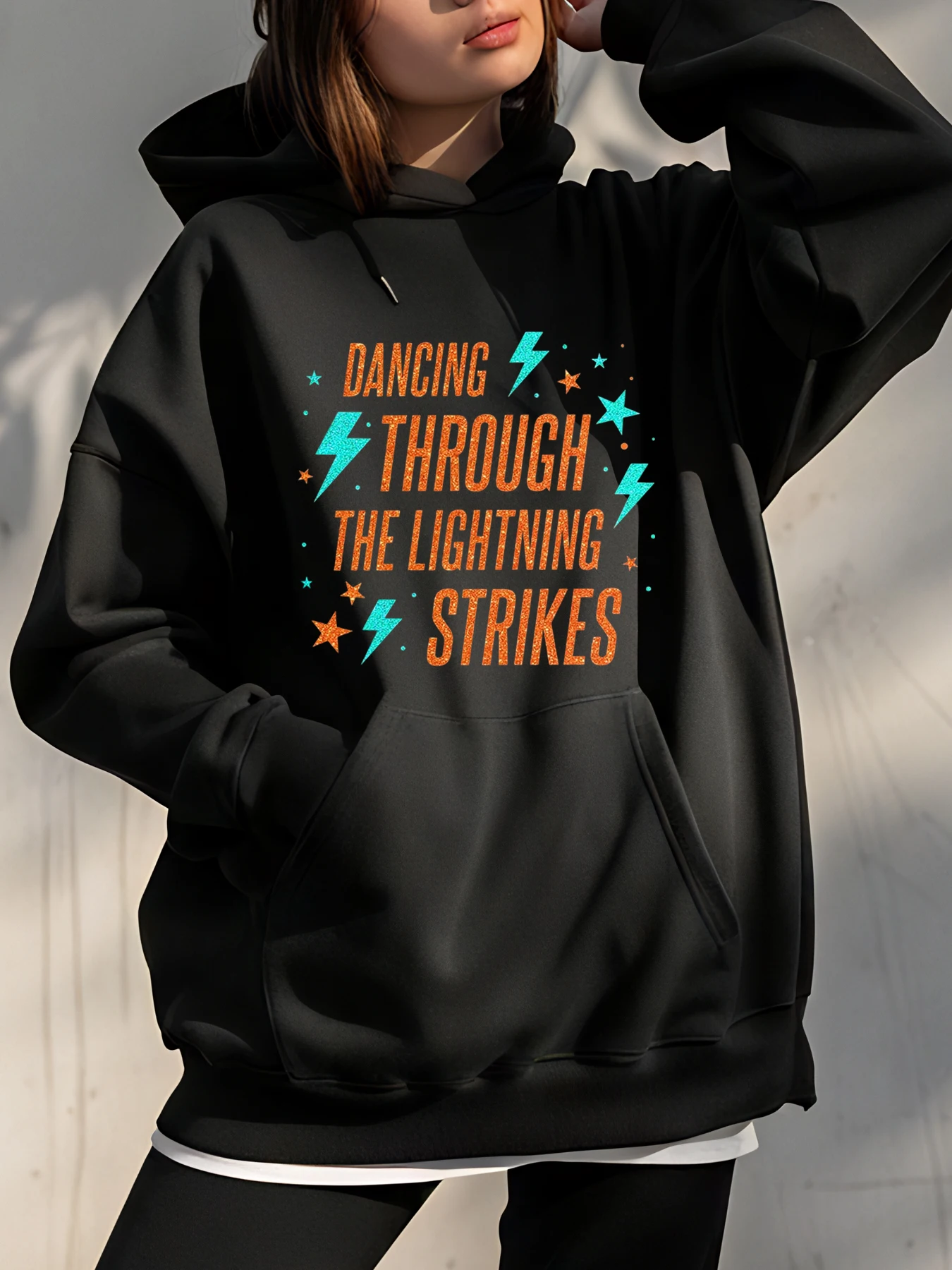 

Женская толстовка с капюшоном для танцев через молния, толстовка с принтом, повседневная уличная одежда, модный пуловер с капюшоном для женщин
