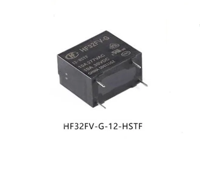 HF32FV-G-5 12 24-HSTF, relé normalmente abierto de 4 pines, 10A, DC5V, 5V, 12V, 24V, 10 unidades por lote