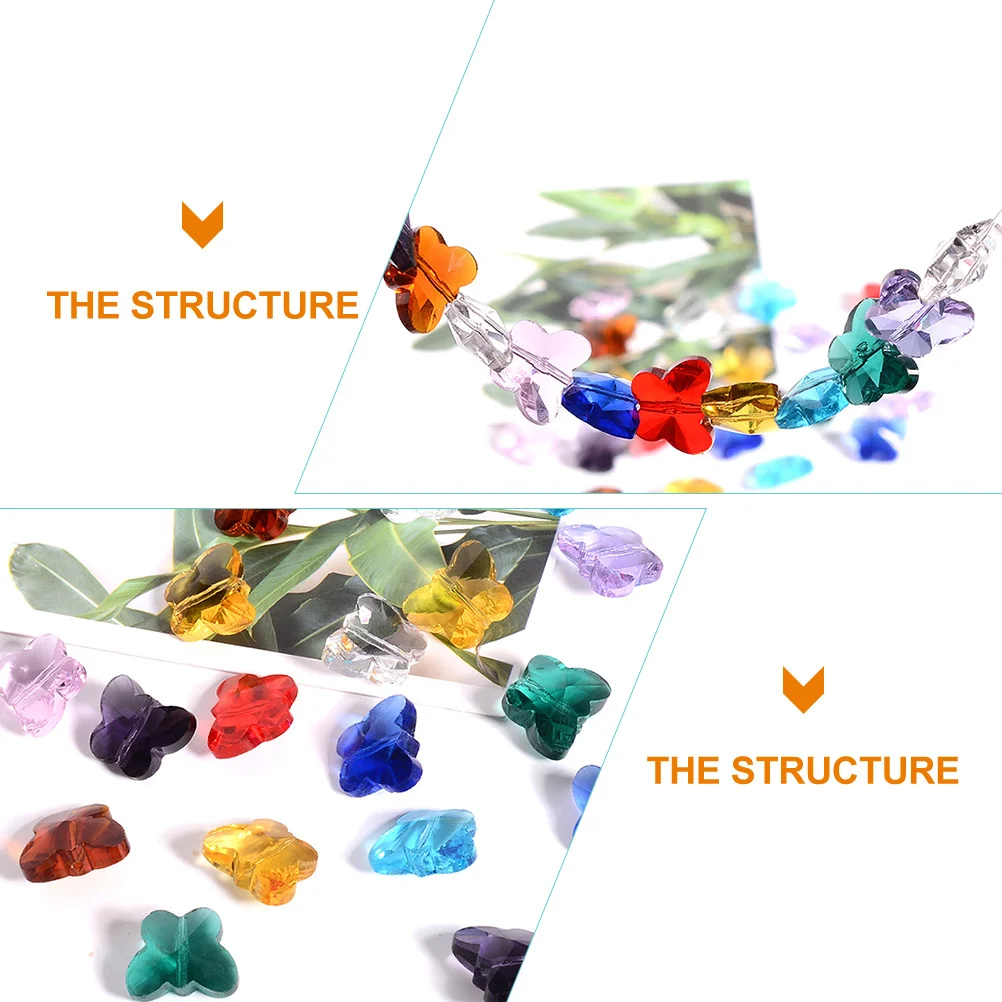 

100Pcs Delicate Crystal Butterfly Pendant Beads Hanging Charms Jewelry DIY Craft Accessories Butterfly Charms Unique Beads